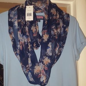 Blue Floral Infinity Scarf